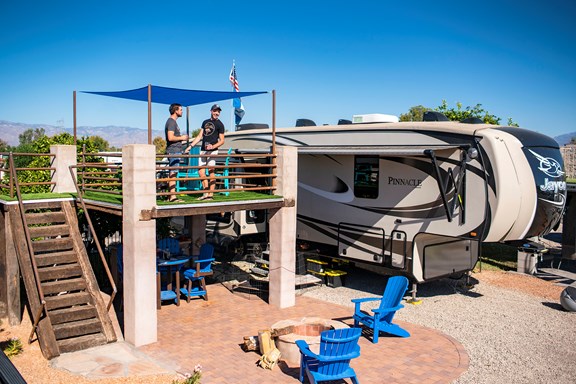 Elevated Deck RV Sites - Amazing Views of the Mountain Range!