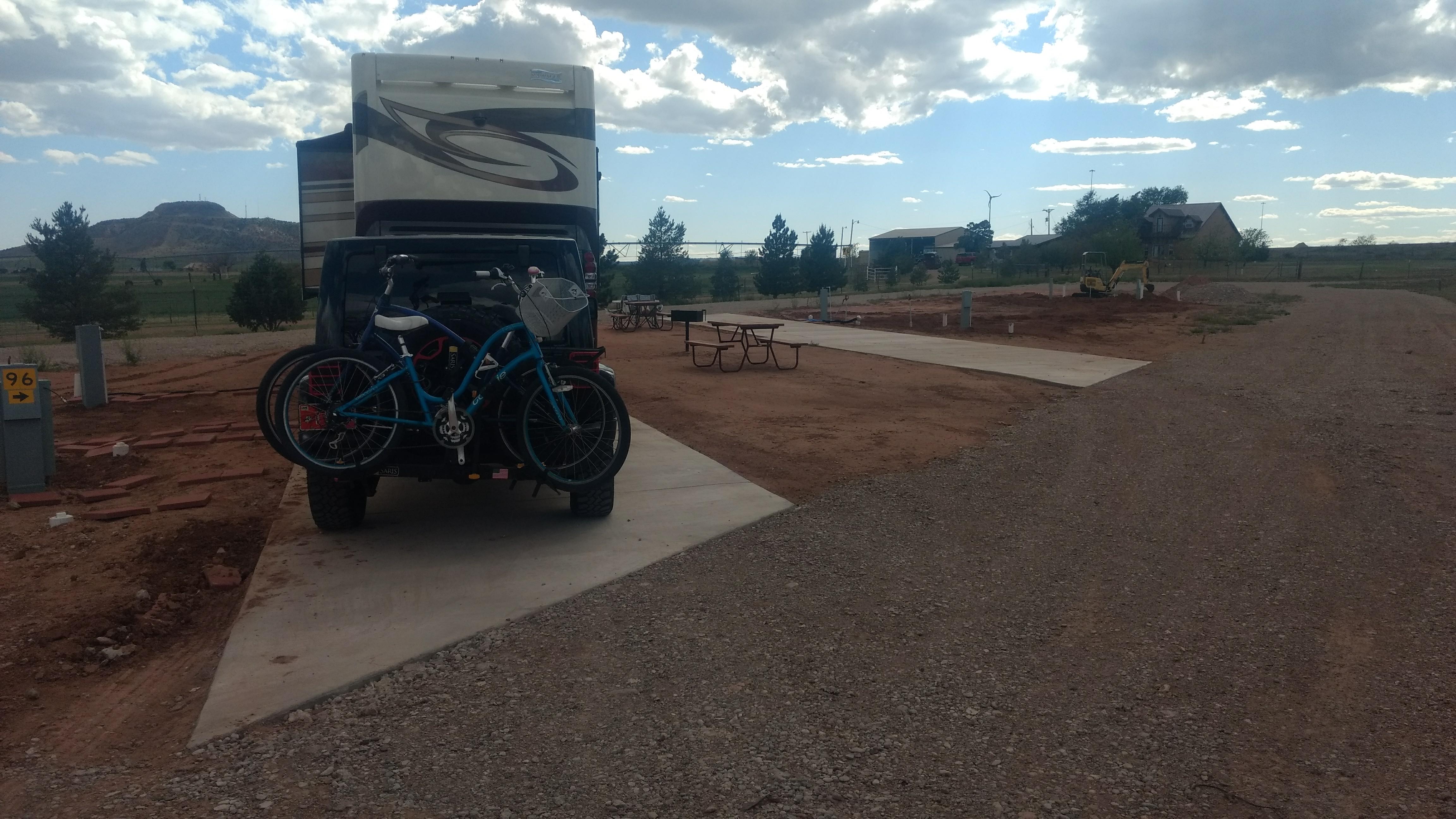 Our Newest Sites, Concrete Pads, Full Hook-ups all new, Satellite Friendly, or Cable TV, Located in back of the park with best views of the Tucumcari MT, (landscaping for follow soon)