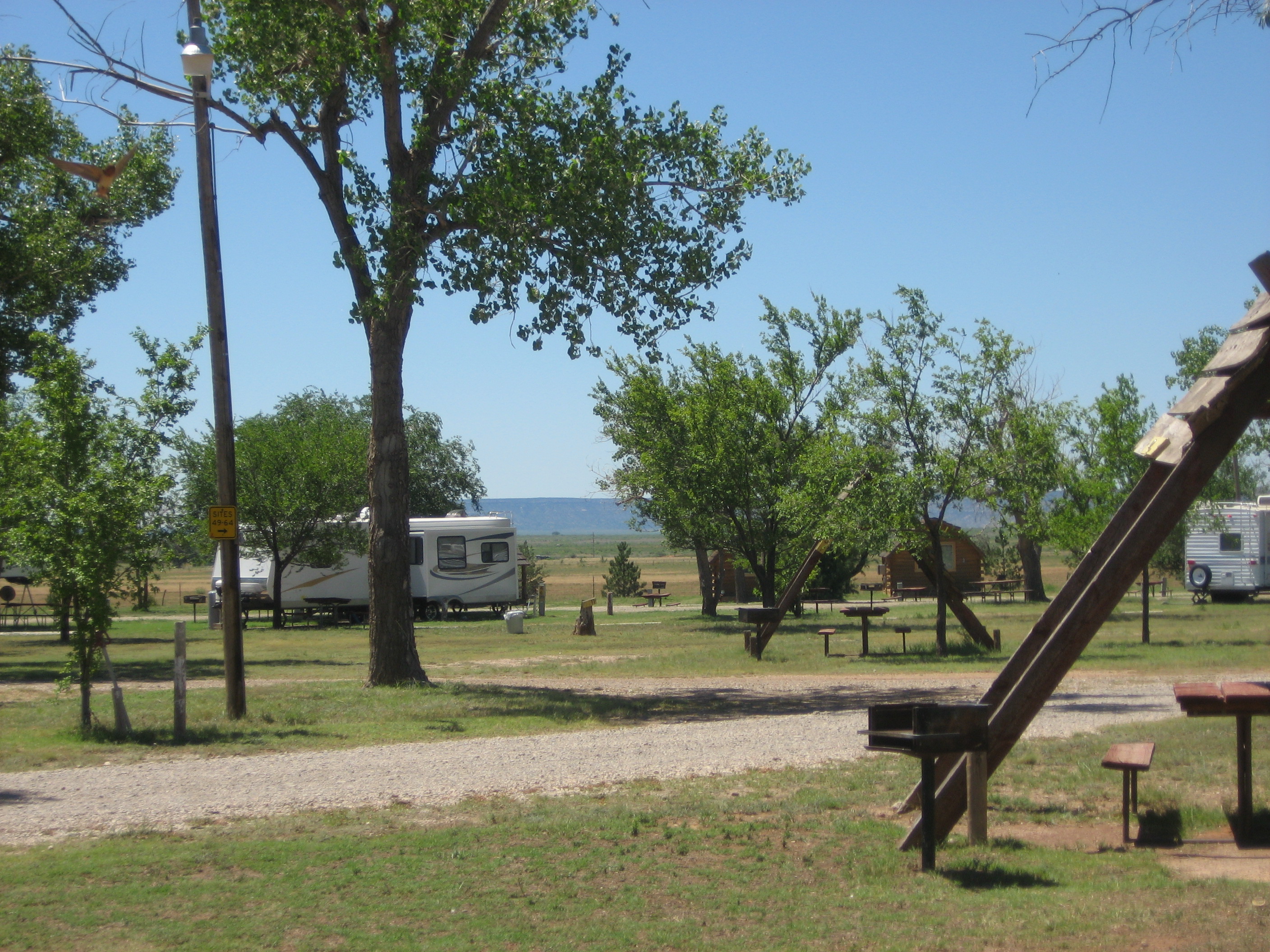 Long pull-thru sites, some with shade and grass