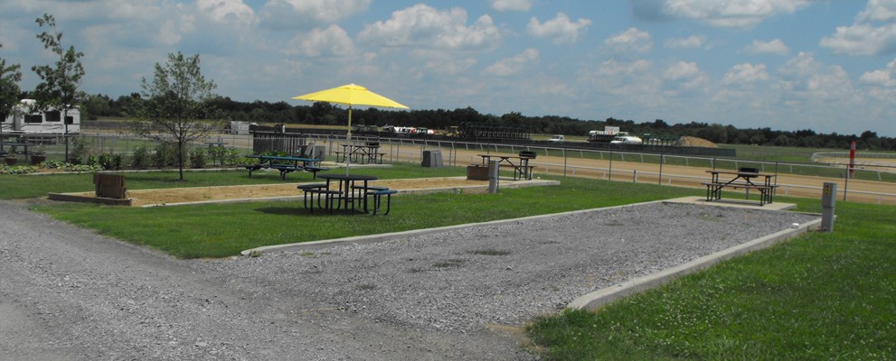 Back-In right up next to the horse track!