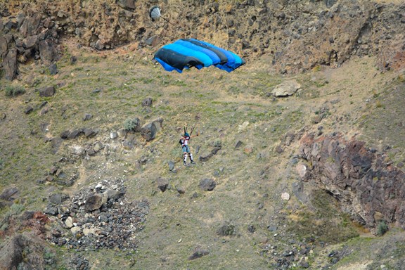 Base Jumping in Snake River Canyon