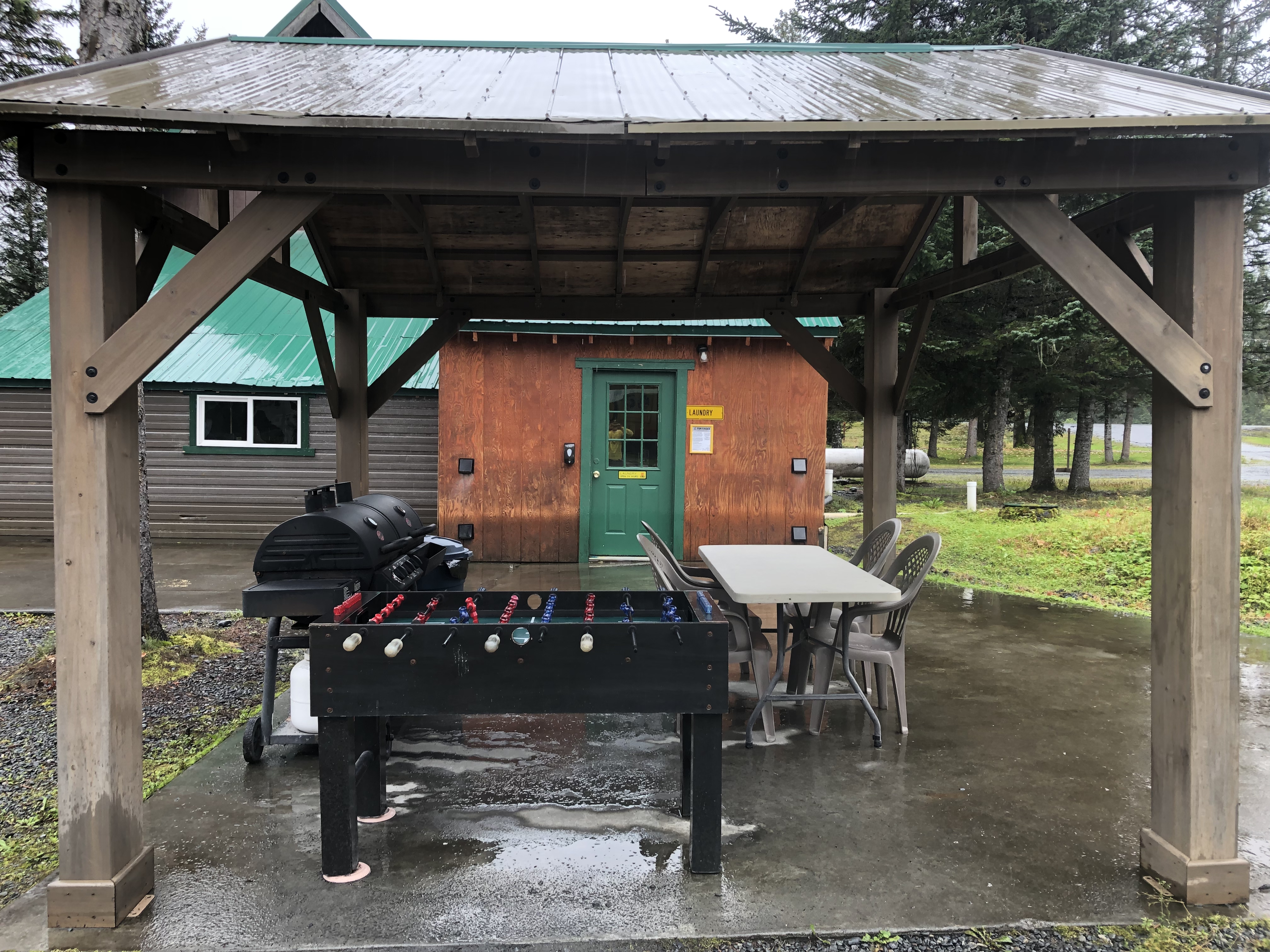 Play foosball while you wait for laundry! Also a grill (charcoal and gas) for your use and picnic table