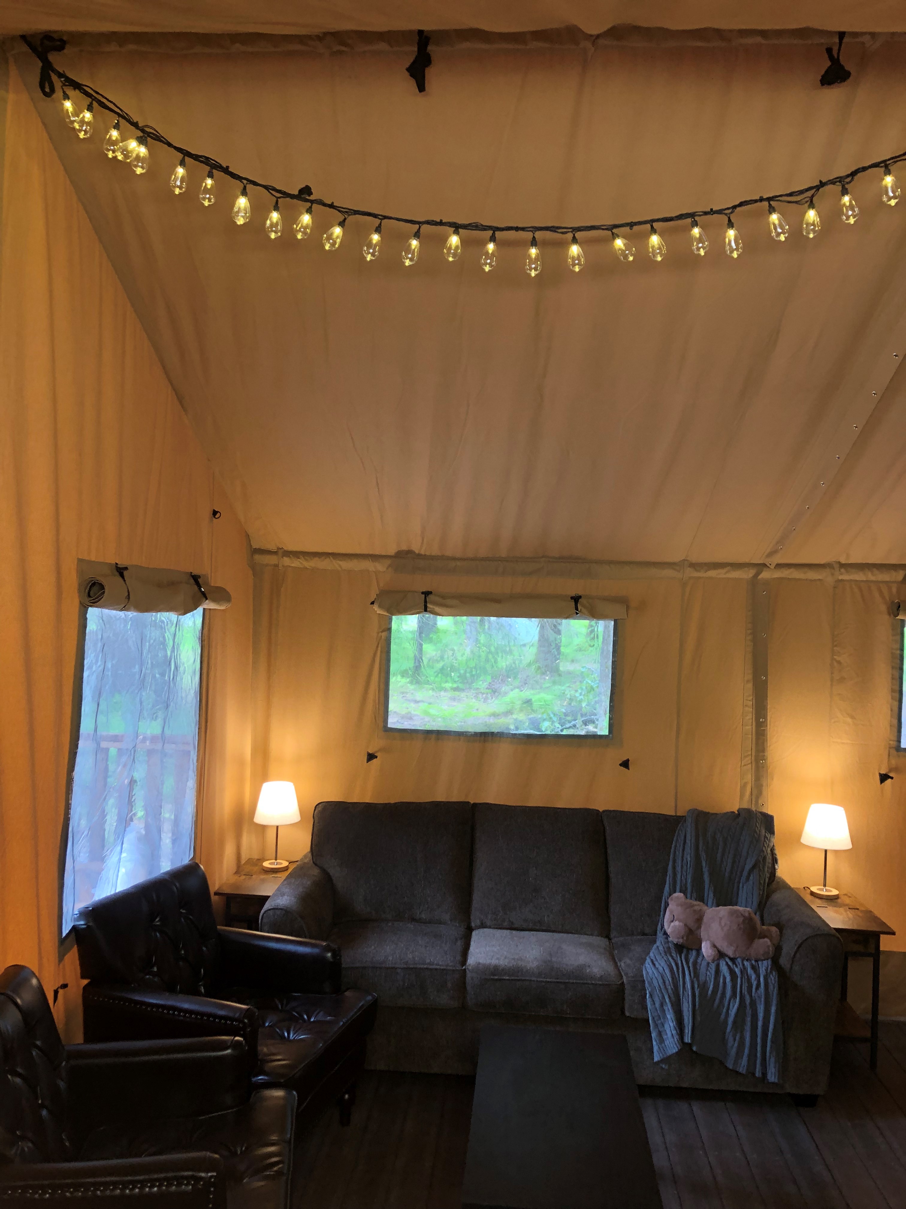 4 Person Glamping Tent Living Room To Show Height