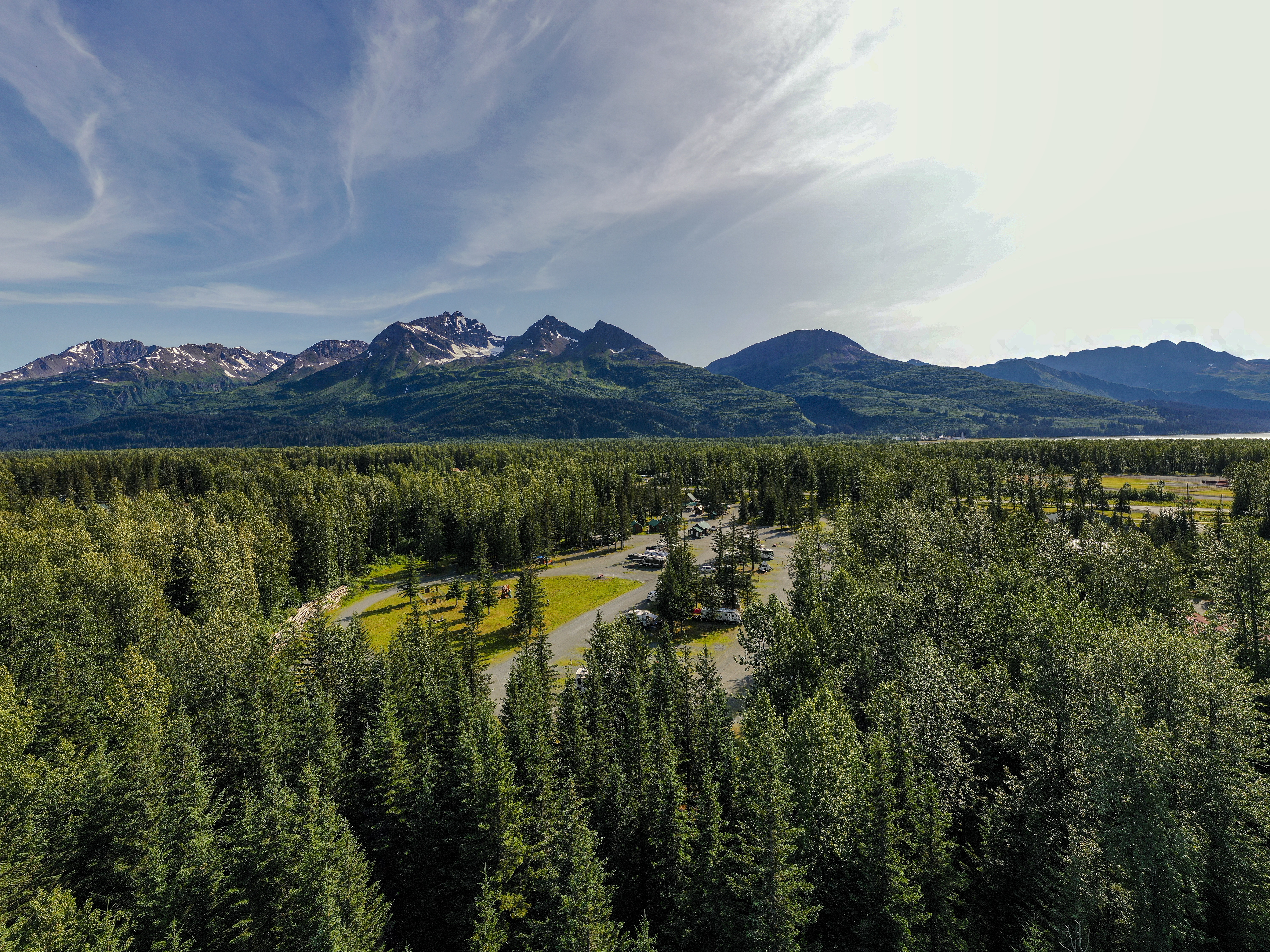 Distant bird's eye view