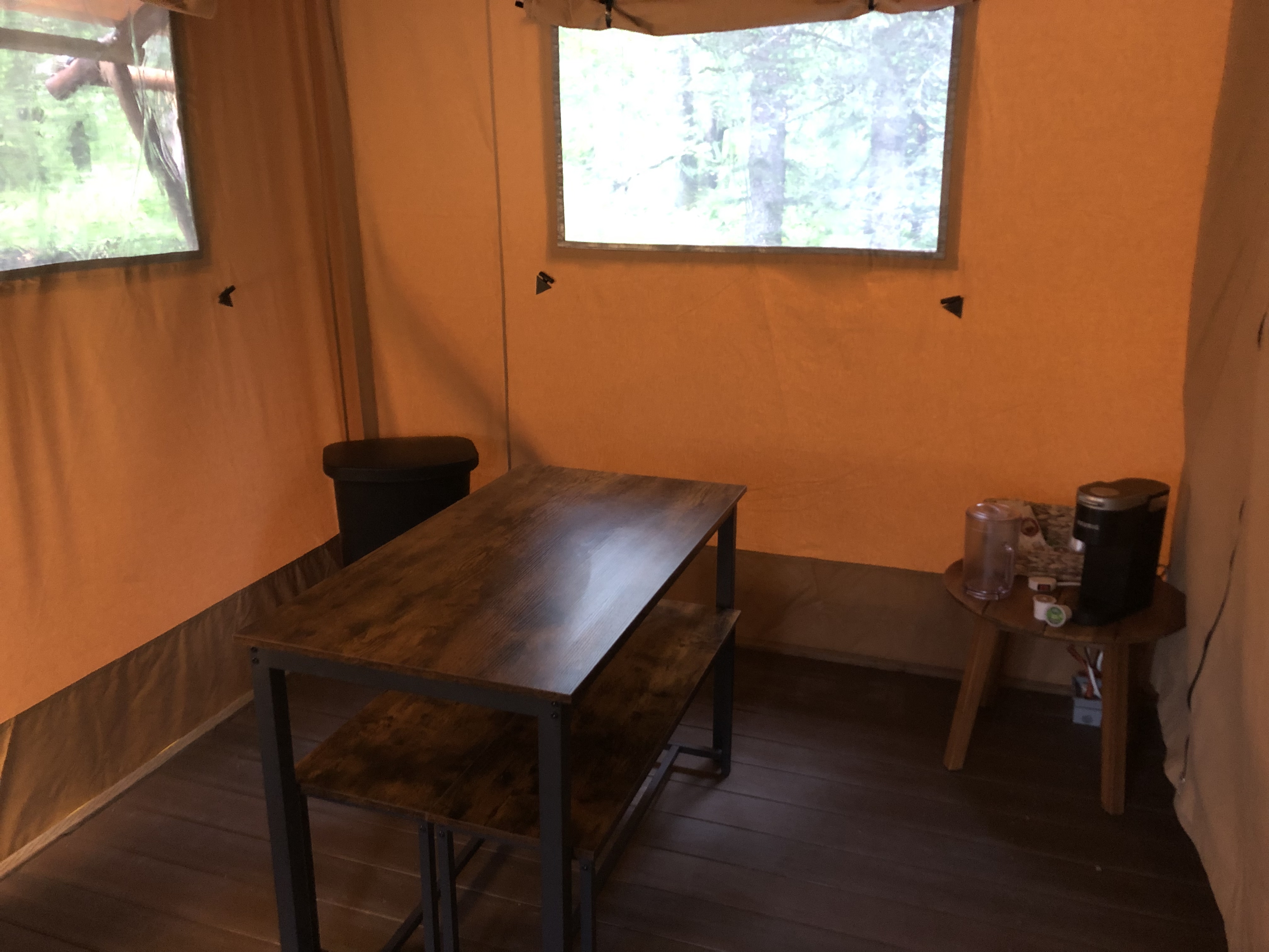 4 Person Glamping Tent Dining Area With Coffee