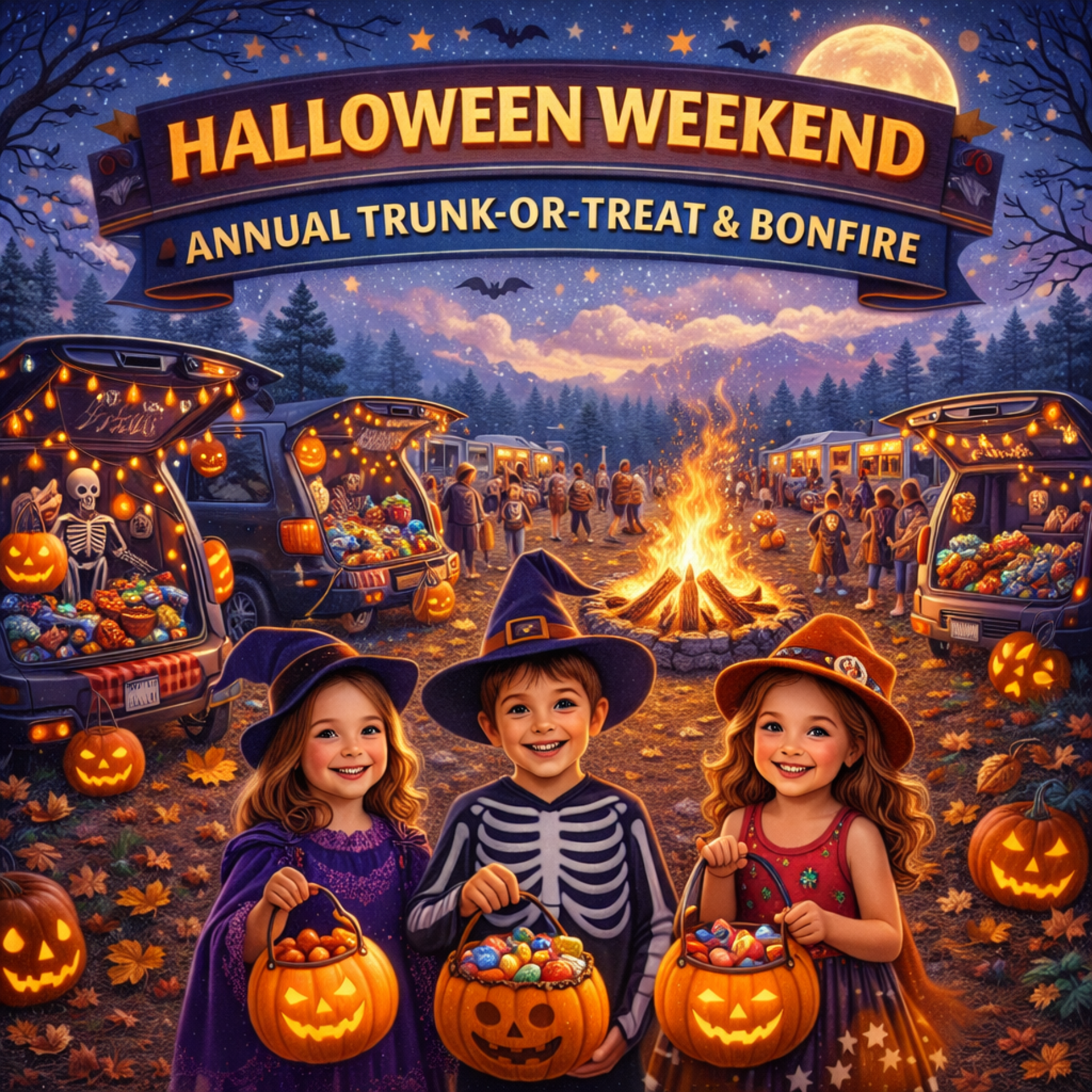 Halloween Annual Trunk-or-Treat and Bonfire! Photo