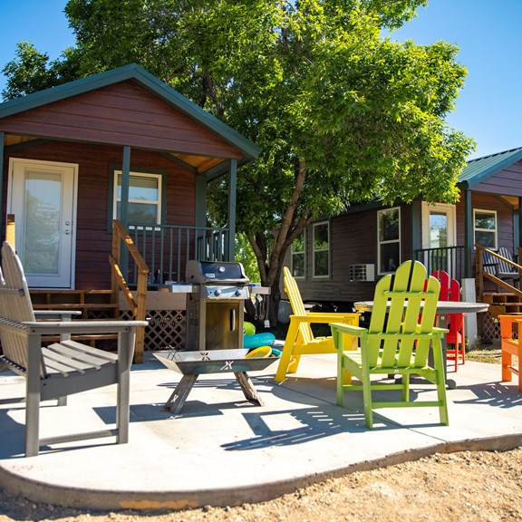 One of our newer KOA Patio Deluxe Cabins
