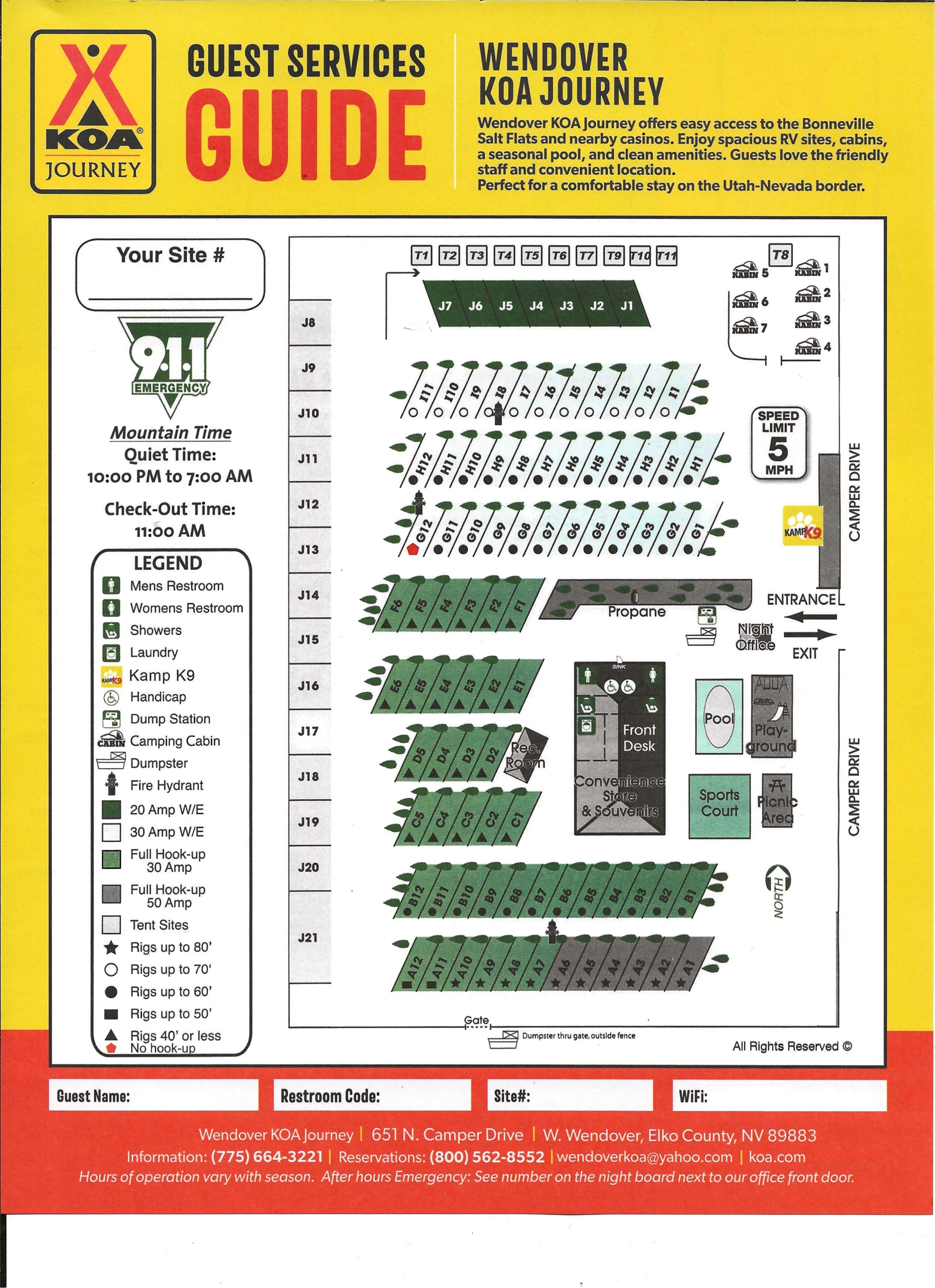 Campground Site Map