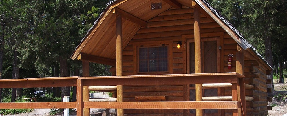 one room deck camping cabin