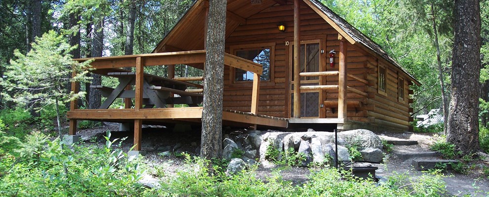 two room deck camping cabin