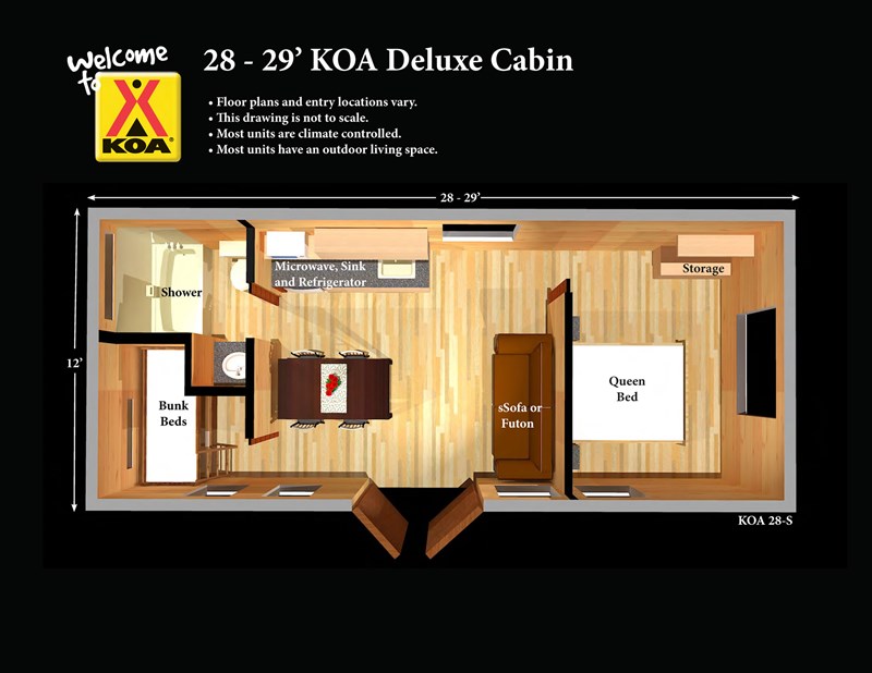 2 Bedroom Cabin Floor Plan
