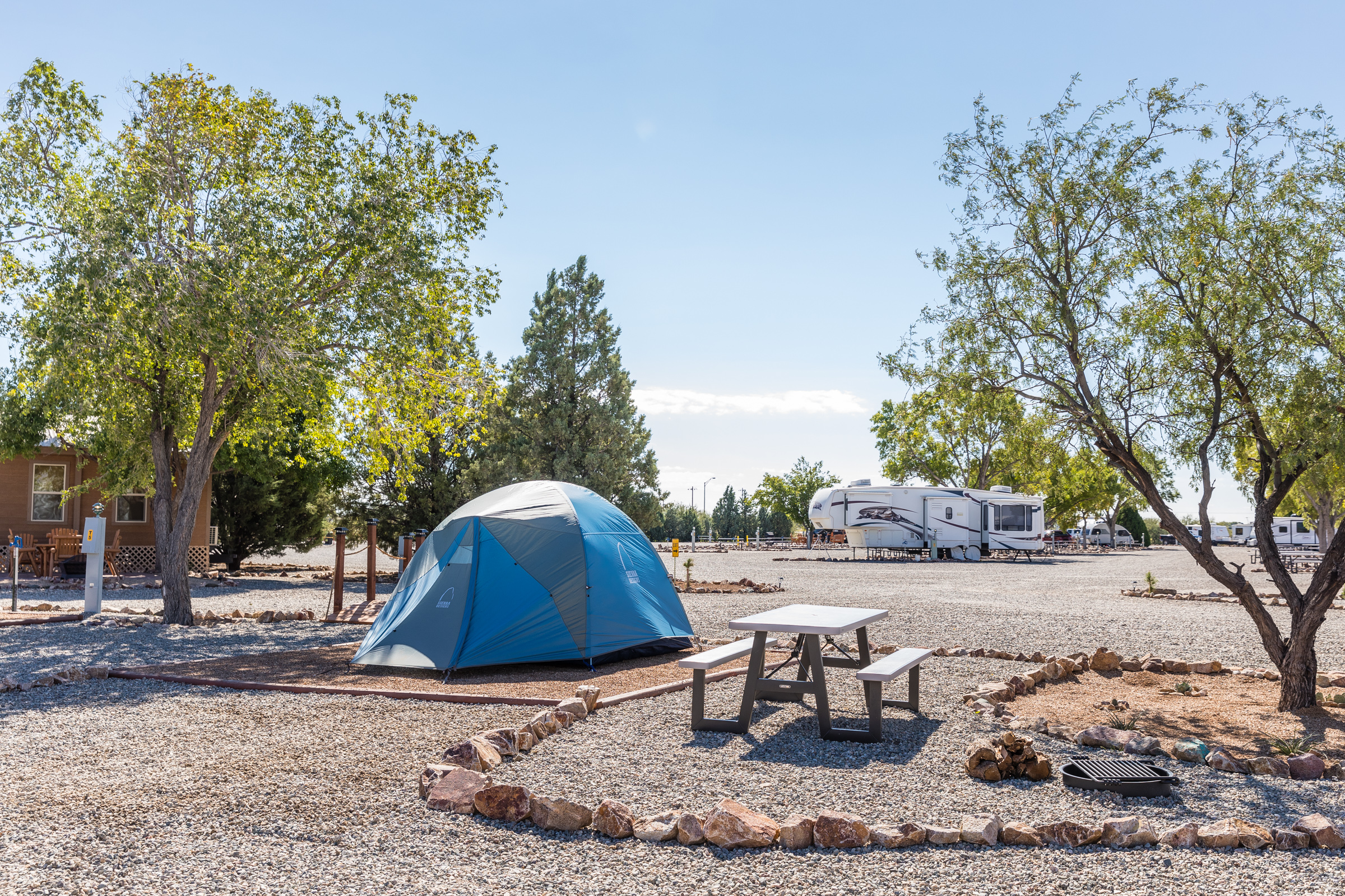 Deluxe Tent Site with power, water, fire pit & picnic table