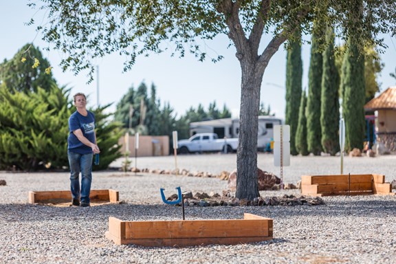 Playing Horseshoes