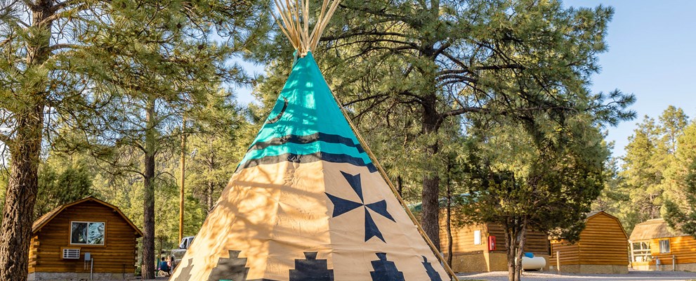 Tipi with Deluxe Furnishings and Native American Decor