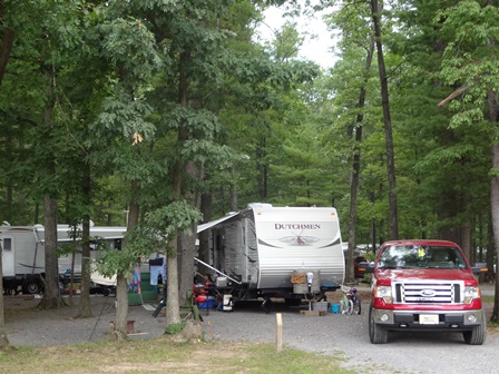 Beautiful full hook up, wooded, 30 Amp sites. Located throughout the park for a variety of site types and sizes.