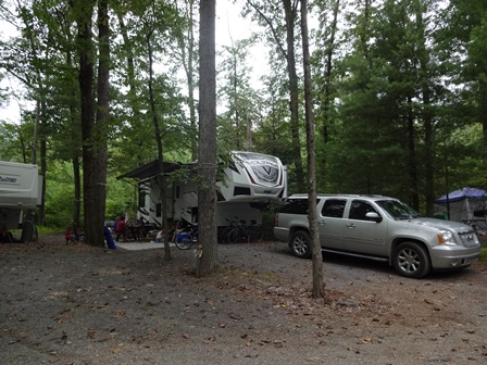 Our most spacious sites. Large wooded sites, 30 amp water and electric, located all over the park. Great sites with picnic tables & fire rings for your use. Plenty of options, so you can bring friends.