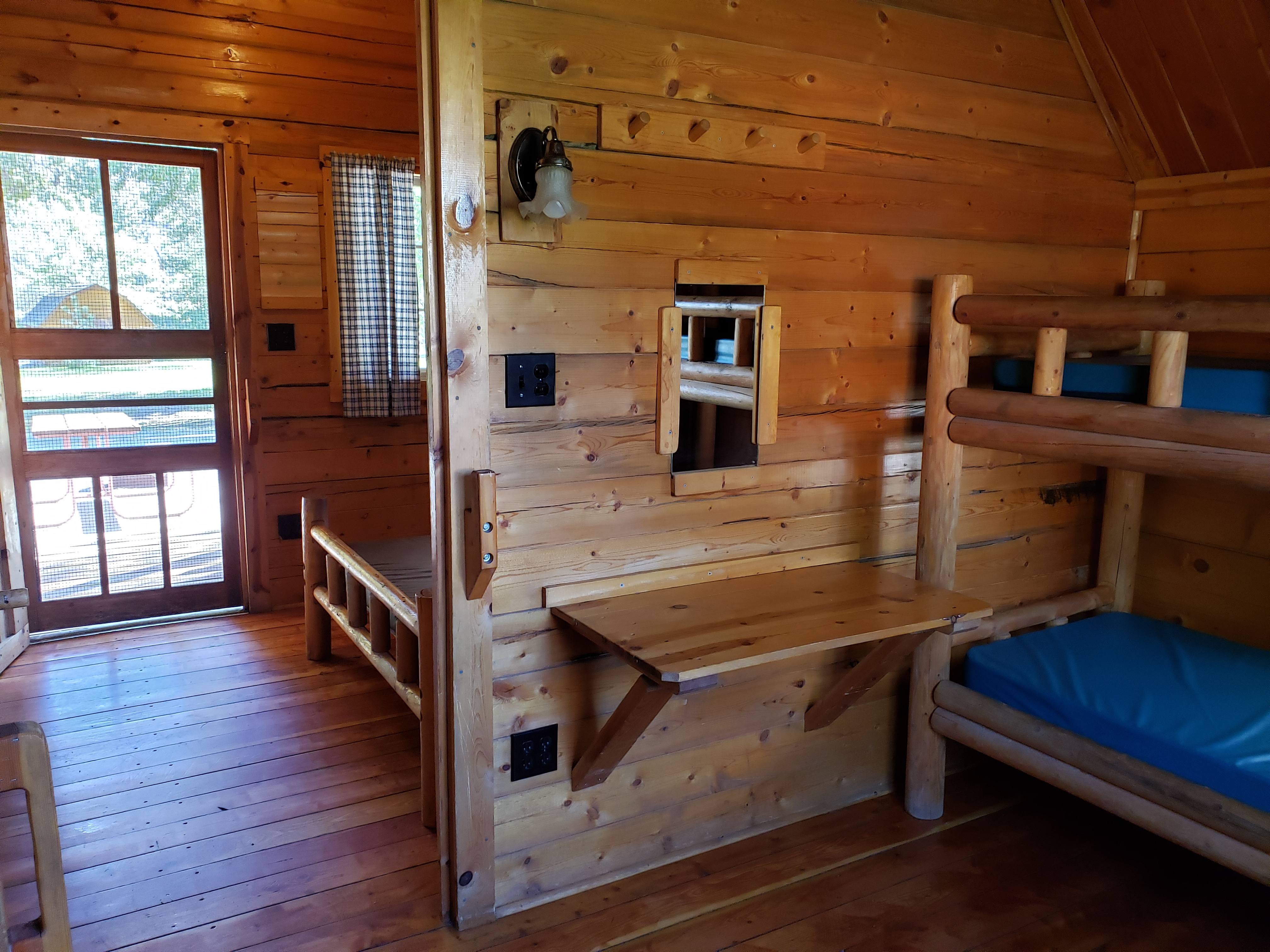 2 room cabin view from bunk room