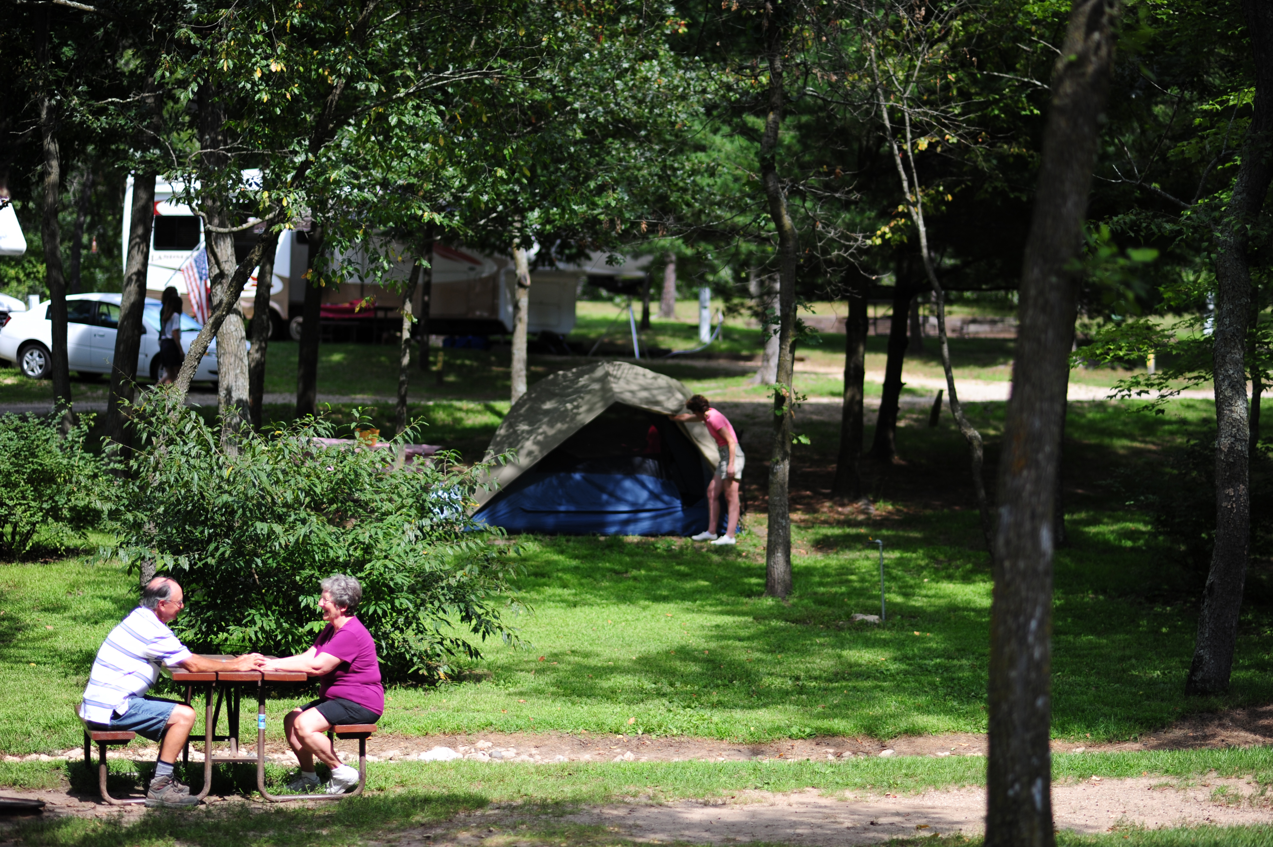 Wisconsin Dells KOA Individual Tent Site with Grass Tent Pad