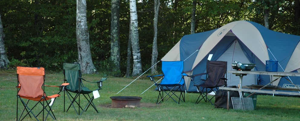 Grassy tenting sites