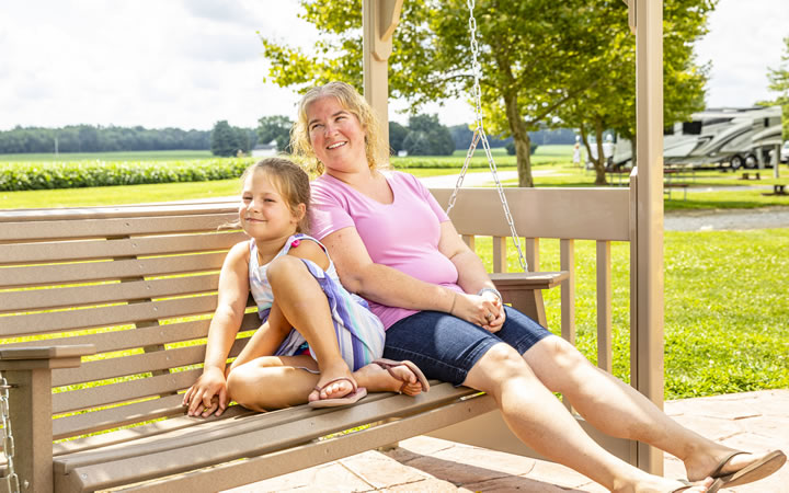 Mother & Daughter on swing